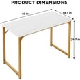 thumbnail image 6 of PayLessHere 39 inch Computer Desk Modern Writing Desk, Simple Study Table, Industrial Office Desk, Sturdy Laptop Table for Home Office,Gold, 6 of 6
