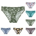thumbnail image 3 of Gibobby Tangas de mujer sexy Pantalones triangulares para mujer Impreso Ice Silk Traceless Cintura Ropa interior grande para mujer(Azul claro,G), 3 of 4