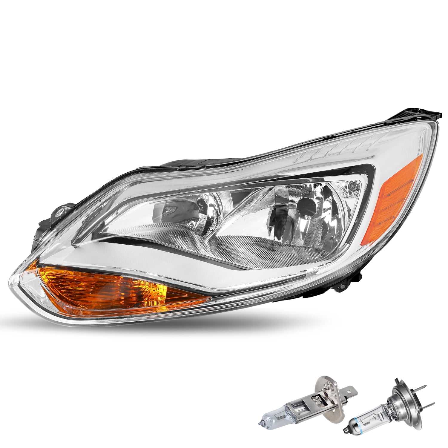 For 2012 2013 2014 Ford Focus Chrome Halogen [OE Style] Headlight LH Driver Side