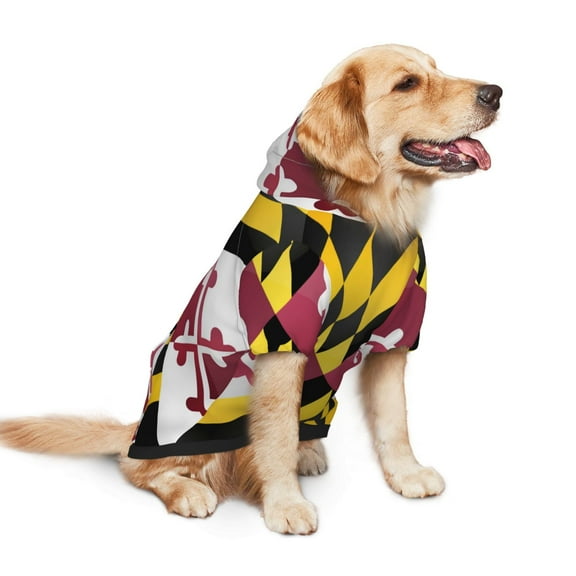Flag Of Maryland Dog Hoodie Pet Coat for Medium and Large Dogs Daily Use Small