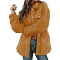 thumbnail image 2 of Baqcunre Womens Winter Coats Women's Warm Plush Solid Color Lapel Single Breasted Pocket Loose Coat Fleece Jacket Womens Fall Fashion 2023 Orange XL, 2 of 6
