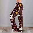 thumbnail image 2 of Easter Pajamas Pants Men Wide Leg Drawstring Trendy Sleepwear Cute Bunny Print Soft Stretch Waist Pants (Coffee,2XL), 2 of 5