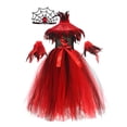 thumbnail image 3 of FYDUU Halloween Girls Dresses Sleeveless Tulle Tutu Dress Cartoon Hallowmas Dress Stylish Kids Holiday Party Performance Outfits 6-7 Years, 3 of 7