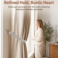 thumbnail image 4 of Deago Faux Leather Curtain Tie Backs Attach to Wall, Outdoor Drape Holder Holdbacks Tiebacks with Hooks for Home Offic Living Room Bedroom, Set of 2, Gray, 4 of 8