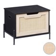 thumbnail image 1 of Banco de Almacenamiento de Ratán con Bisagras de Seguridad, Baúl de Almacenamiento con Tapa Abatible, Baúl de Almacenamiento Moderno, 1 of 8