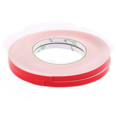 2PCS 8MM Width 10M Long 1MM Thick White Dual Side Waterproof Sponge Tape for Car