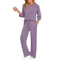 thumbnail image 2 of enyan Sweatshirt And Sweatpants Set Women 2 Piece workout Lounge Sets for Women Travel Sweatsuits Fall Outfits Loungewear Matching Clothing Set 2025 Purple,M, 2 of 7
