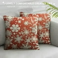 thumbnail image 3 of SHERONV Snow Pillows Decorative Throw Pillow Cover Christmas Snowflake Star in Winter Pillow Case  Square Cushion Cover for Sofa Bed Red 18x18in, 3 of 5