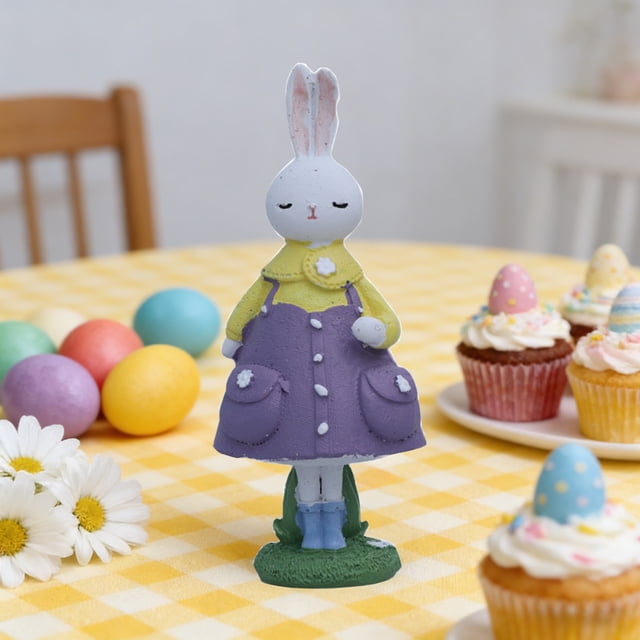 Easter Resin Rabbit Ornament,High-Hardness Waterproof Material,Realistic Stereoscopic Modeling,Low-Maintenance Design,For Home Living Room Study Bedroom Garden Tabletop Decoration