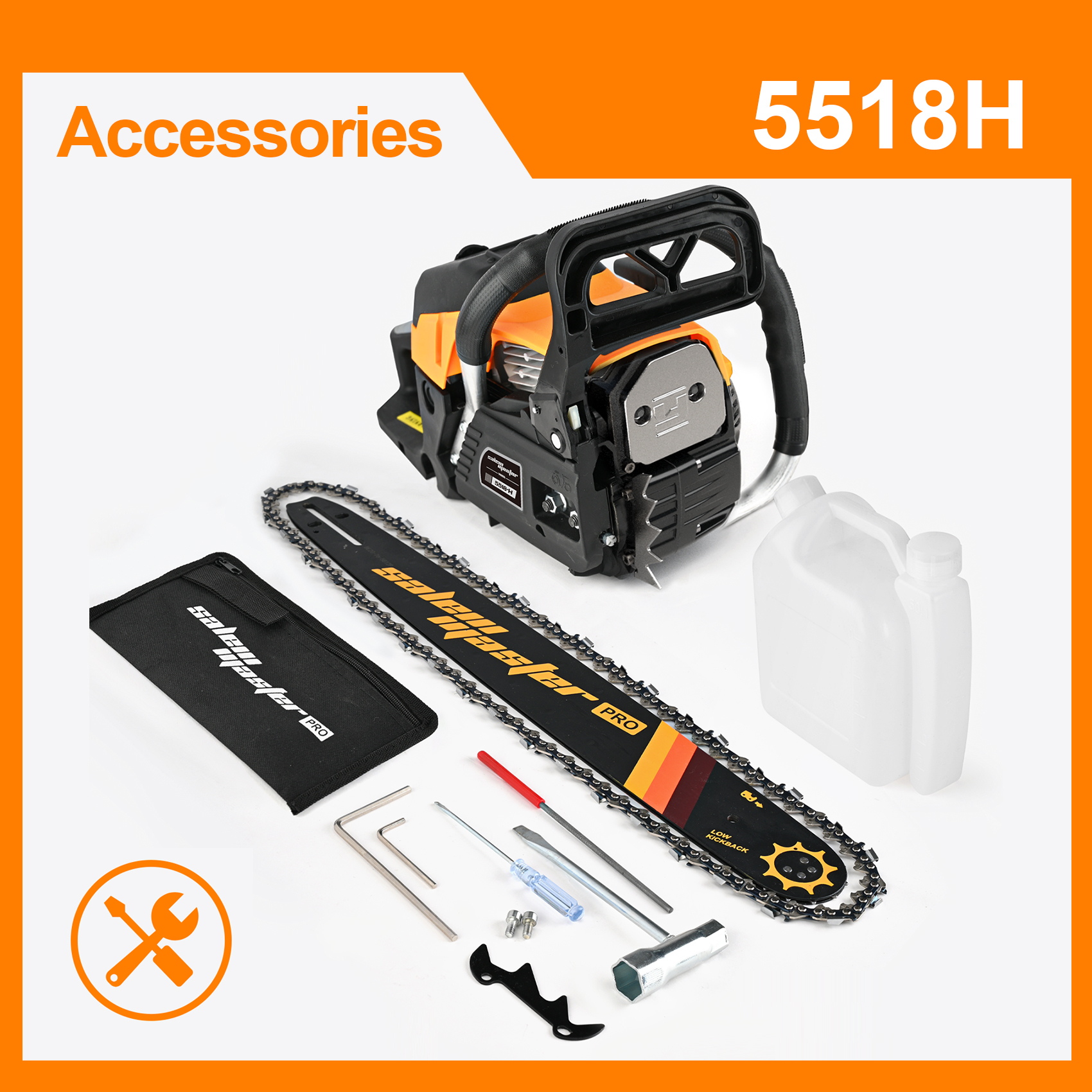 Gas Chainsaw 20-inch 54.6CC 3HP 5518H 2-Cycle Petrol Powered Chain Saws for Trees and Wood Cutting