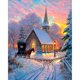 thumbnail image 1 of Cuadros Decorativos Pintura al óleo por números Escena de nieve Lienzo Obra de arte Salón Imagen Decoración JShteea Nuevos Originales, 1 of 8