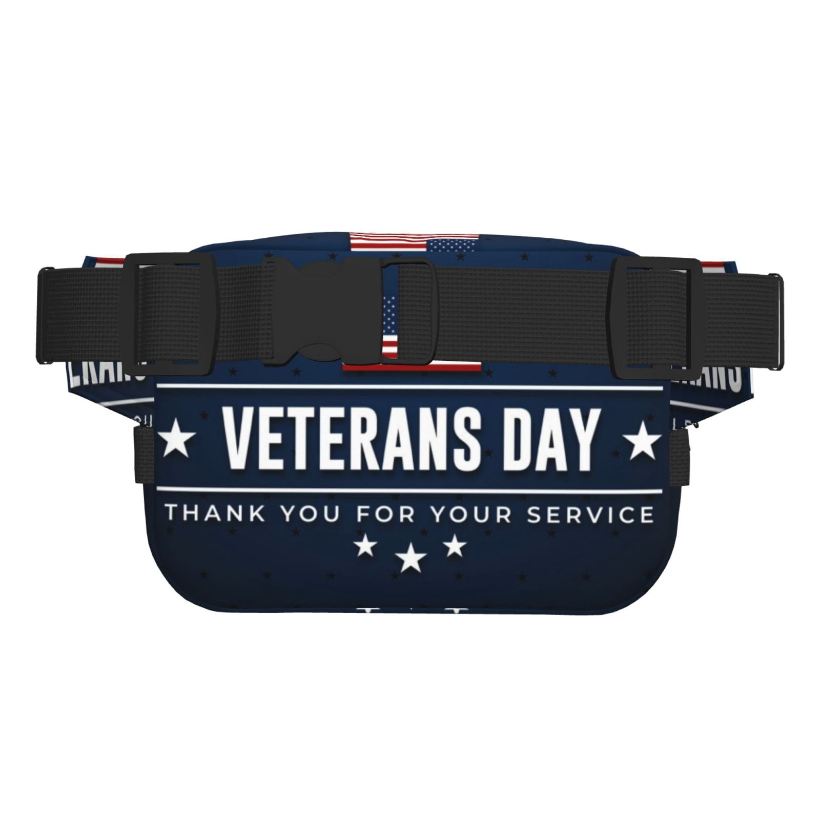 Picia Happy Veterans Day Print Square Double-Layer Waist Bag Mini Adjustable Waist Belt Bag Exercise Running Travel Hiking