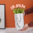thumbnail image 5 of Jarrón de cerámica de mármol blanco de 8,6 pulgadas para decoración del hogar y centro de mesa, regalo ideal para amigos y familiares, Navidad, boda, despedida de soltera JFHHH pequeña, 5 of 5
