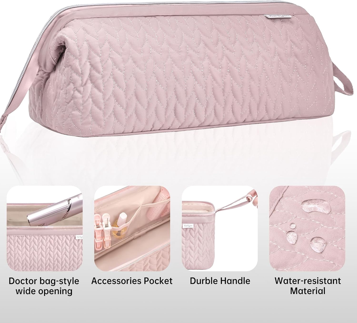 Aorsher Hair Dryer Travel Storage Bag Compatible with Shark Flex Style, Portable Organizer Bag for Styling Tools for Hair Dryer Brush, Flat Iron & Curling Iron Accessories, Pink