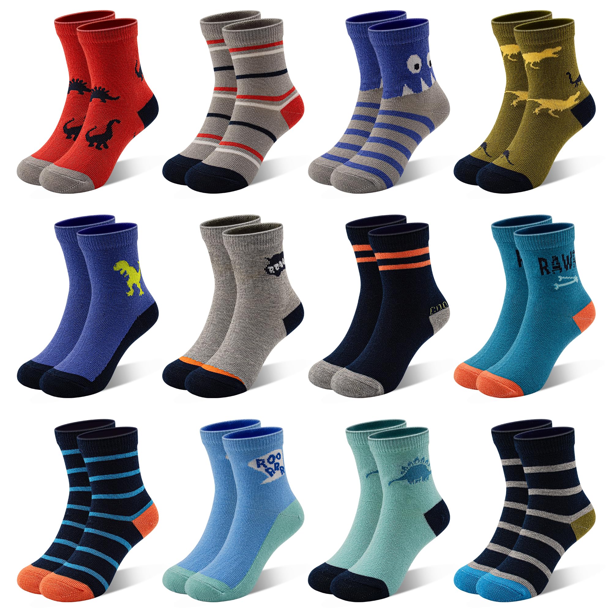 6 Pack Colorful Cotton Crew Socks For Kids – SOCK SNOB – Comfy & Fun!