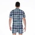 thumbnail image 2 of Plaid Denim Jeans Pattern Short Sleeve Men'S Rompers, Denim Pattern Design Casual Summer Jumpsuits Outfit, 2 of 4
