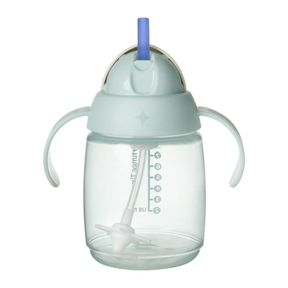 Tommee Tippee Starter Straw Cup, 8oz, 6 Months+, Easy Transition Toddler Cup, with Silicone Weighted Straw and Easy-hold Handles, Green, 1 count, TT 1X STARTER STRAW 8OZ BLUE