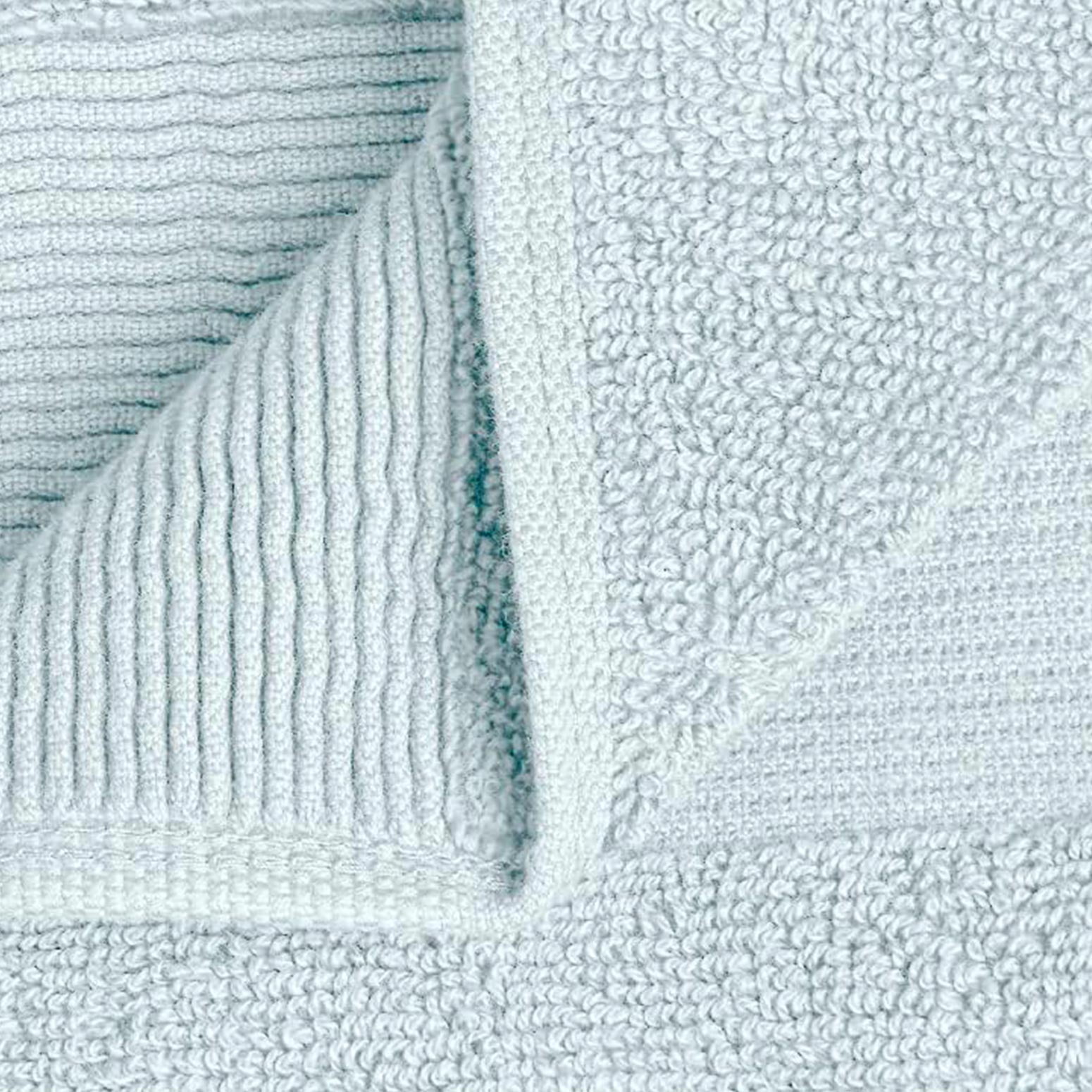 Resort Collection Soft Washcloth Face & Body Towel Set | 12x12 Luxury Hotel Plush & Absorbent Cotton Wash Clothes [12 Pack, Light Blue]
