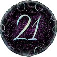 thumbnail image 1 of Unique Party - Globo de Aluminio Diseño Purpurina 21 Cumpleaños (Negro, Rosa), 1 of 2