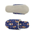 thumbnail image 5 of COEQINE Gingerbread Man Candy Canes Blue Bedroom Slippers Women Open Toe House Sandals Comfy Slip On Home Slides Christmas Fuzzy Slippers for Women Indoor, Reusable Washable Guest Footwear, 46-47, 5 of 7