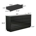 thumbnail image 3 of WIAWG High Gloss Dresser with Lights, Modern Glossy 8 Drawer Dresser with Curved Edge for Bedroom Black, 3 of 9