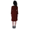 thumbnail image 3 of Moomaya Womens Full Sleeves Gathered Waist Dress Casual Relaxed Fit Swing Dresses w/ Pockets, 3 of 8