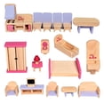 thumbnail image 4 of Juego de muebles de madera de 1/12 Retro de 19 piezas Sunnimix sofá de la casa de muñecas, 4 of 8