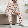 thumbnail image 7 of Naloa Dachshund Walking Men’s Pajamas Set - Long Sleeve Button Down Sleep Shirt and Pajama Bottoms Sleepwear Set-Small, 7 of 7