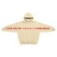 thumbnail image 6 of Tisuna Couple Partner Friends' Unisex Hoodies Letter Print Long Sleeve Sweatshirt Fashion Stylish Adult Women Men Valentine Festival Spring Outfits Beige Size L, 6 of 6