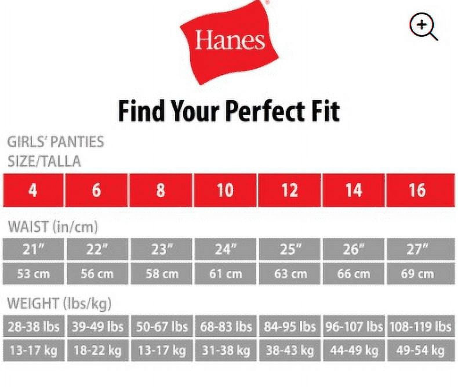 Hanes Girls Brief Underwear, 6 Pack Panties Sizes 6 - 16