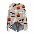 thumbnail image 3 of Halloween Sweaters For Women Autumn Winter Halloween Printed Pullover Top Long Sleeve Crewneck Oversized Sweatshirt High-Quality Looped Pile Fabric Perfect For Casual Daily Outfits Women Sweaters, 3 of 9