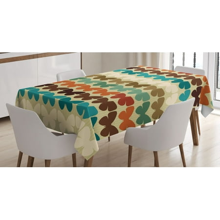 

Butterfly Tablecloth Retro Style Pattern with Butterfly Silhouettes Collection in Various Color Shades Rectangular Table Cover for Dining Room Kitchen 60 X 90 Inches Multicolor by Ambesonne