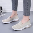 thumbnail image 2 of YOUYEDIAN Orthopedic Shoes for Women Anti-Slip Sneakers,Summer Wedge Air Cushion Breathable Mesh Slip On Walking Shoes,Casual Wedge Sneakers (Beige, 7.5 Wide（EU-39）), 2 of 7
