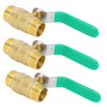 thumbnail image 3 of Válvula de bola de 3 uds, interruptor de rosca macho doble de 1/2 pulgadas, tubo de tubería de agua, válvula de cierre de latón engrosado, 3 of 8