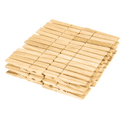 LOLA Wood Spring Clothespins, Moisture Resistant Hard Wood, Coil Spring Clips - 50 CT