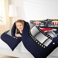 thumbnail image 6 of Manfei Movie Film Popcorn Queen Comforter Set, Cartoon Cinema Tricket Bedding Sets, Teens Kids Boys Girls Adult Reversible Bedding Comforter Set, Microfiber Bedroom Decor, 3pcs, 6 of 9