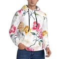 thumbnail image 2 of Pofeuu Colorful Flowers Print Mens Casual Hooded Collar Drawstring Hoodies Pullover Sweatshirts Casual Long Sleeve Shirts-Medium, 2 of 7