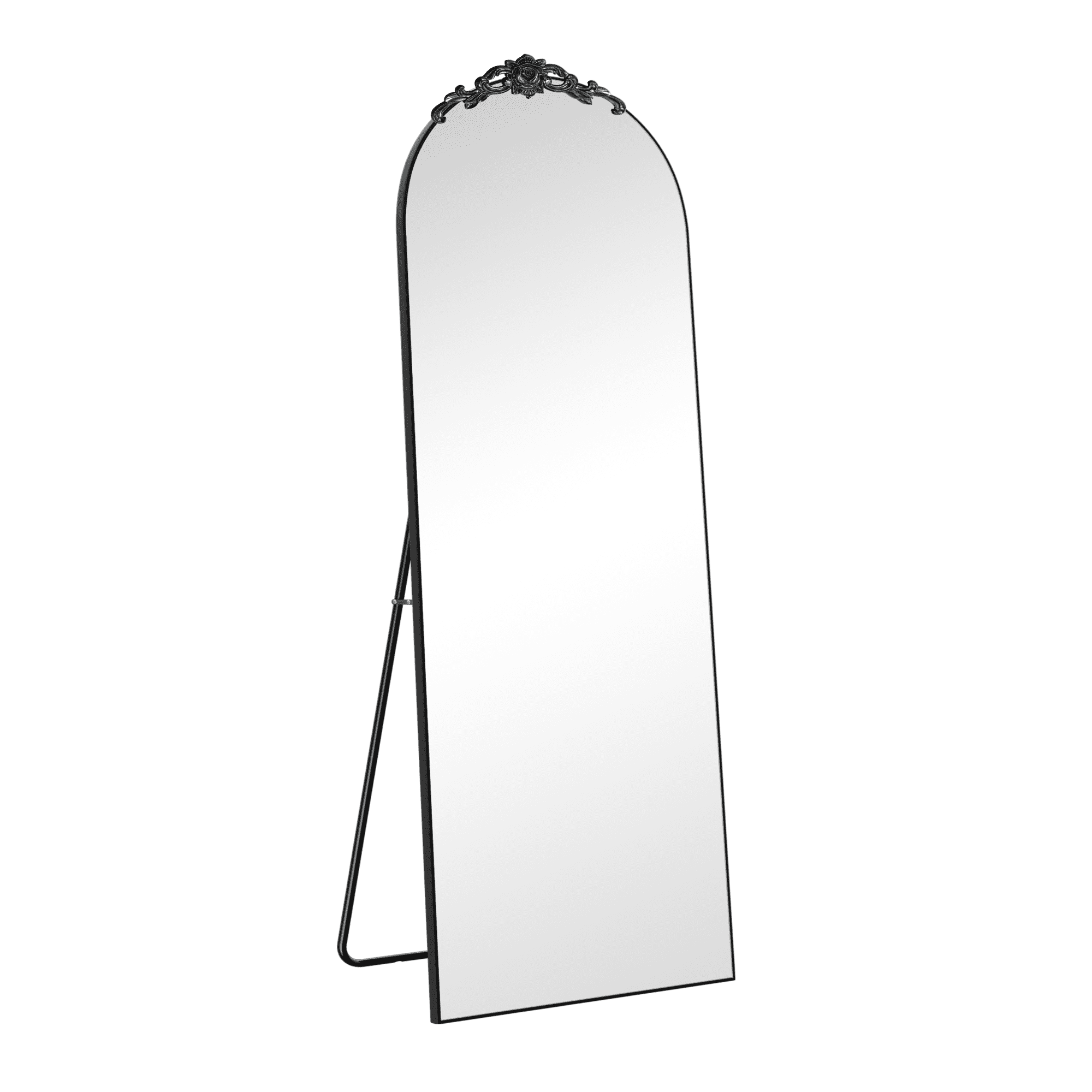 MAYEERTY 64in Arched Full Length Mirror Standing Floor Mirror Full Body Mirror with Bracket, Aluminum Alloy, Gold