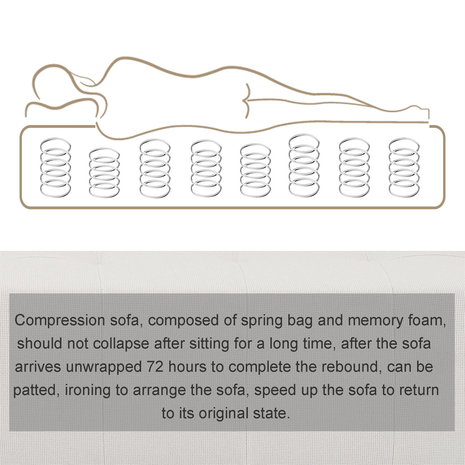 Demi Bonn 104" x 70" Modular Sectional Sofa Sleeper with Chaise and Ottoman, Convertible U-Shaped Couch Set for Relaxation & Guests, Gray