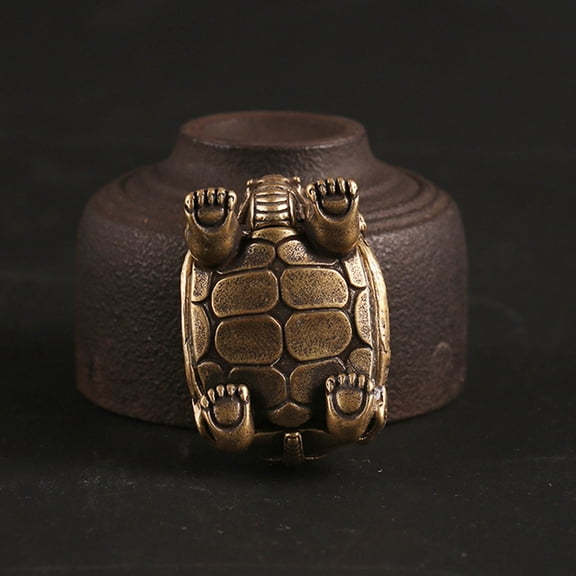 FOMIYES Golden Dragon Turtle Figurine Copper Desktop Decoration for Good Luck, Wealth, Prosperity Symbol