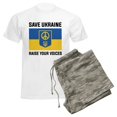 thumbnail image 6 of CafePress - Save Ukraine Raise Your Voices Men's Light Pajamas - Men's Light Loose Fit Cotton Pajama Set, 6 of 7