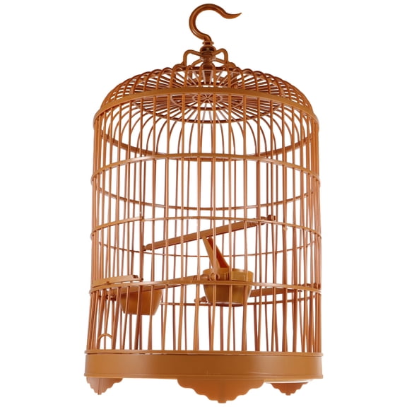 MOKKHNB Fine Workmanship Brown Plastic Bird Cage for Parakeets and Parrots