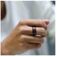 thumbnail image 4 of Anillo para parejas con rubíes en forma de corazón para hombres y mujeres, 4 of 5