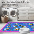 thumbnail image 5 of ODIKA 3'x5' Machine Washable Non-Slip Area Rug, Cheerful Honeycomb Alphabet Puzzle with Playful Bug Motifs High Traffic Rug with Pad, Blue, 720929, 5 of 8