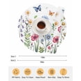 thumbnail image 6 of 13 Inch Round Placemats Set of 4, Spring Floral Non Slip Heat Insulation PP Table Mats, Pink Blue Flowers Botanical Butterflies Washable Place Mats for Kitchen Dining Party Table Decor, 6 of 7