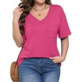 thumbnail image 6 of SHITINN Womens T Shirts V Neck Short Sleeve Summer Tops Casual Basic Tees 2025 Trendy Womens Short Sleeve Shirts Women's Tops Tunic Tops, 6 of 9