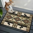 thumbnail image 3 of 2x3 Ft Entryway Area Rug, Southwest Aztec Kitchen Rug Runner Washable Floor Mat, Brown Forest Tree Elk Geometric Green Non Slip Indoor Door Mat Throw Carpet for Bathroom Living Room Bedroom, 3 of 8