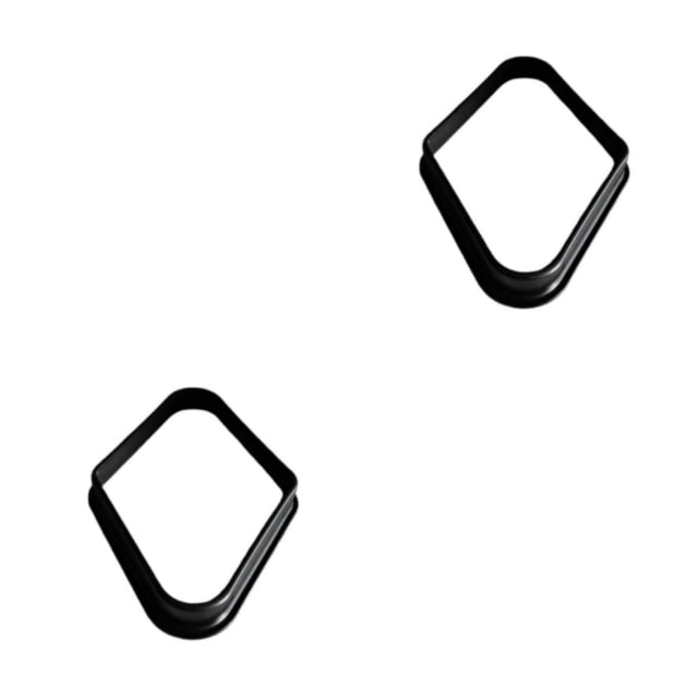 Eigraketly Estante de 9 bolas de billar ABS, geométrico, reutilizable, Color sólido, rombo, liso, brillante, estante para sala de billar, Negro 2piezas