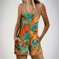 thumbnail image 2 of QATAINLAV Women Summer Casual Sleeveless Rompers Spaghetti Strap Shorts Overalls Fashion Boho Floral Outfits 2025 Jumpsuit with Pockets Multicolor L, 2 of 6