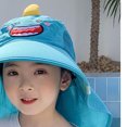 thumbnail image 3 of Sombrero de verano para niños, sombrero encantador con protección solar de ala grande, sombrero de pescador para bebé, niño, niña, azul lago, tamaño libre, 3 of 5
